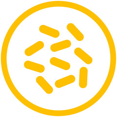 yellow outline bacteria icon
