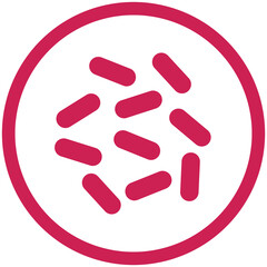 red outline bacteria icon