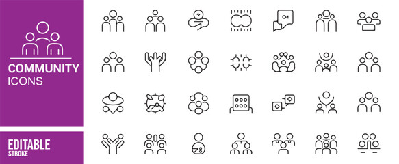 Editable Community Icons for Groupwork, Social Media, and Team Building