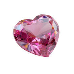 Elegant 3D Rendering of a Pink  Diamond on Transparent Background