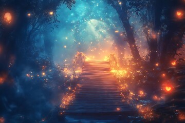 Fototapeta premium a mystical floating bridge