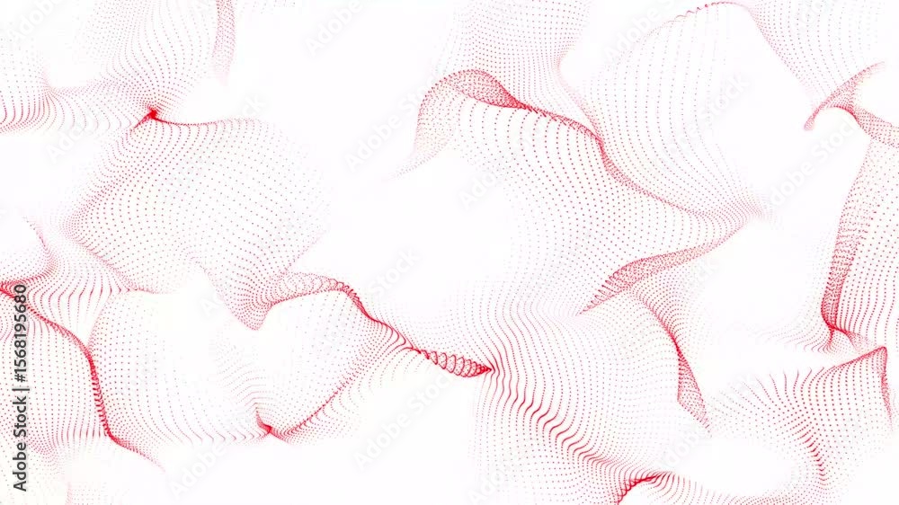Poster abstract digital red dot net wavy background. futuristic wave technology on white background