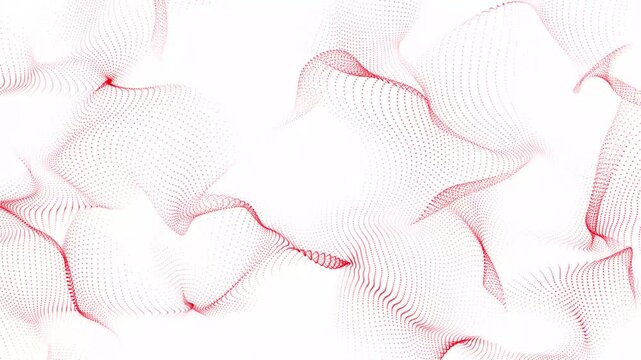 Abstract digital red dot net wavy background. Futuristic wave technology on white background