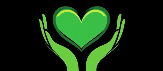 Green heart in hands, symbol of care, love, nature and environmental protection