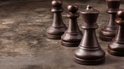 Fototapeta premium Classic chess set on a table illustrating ai business moat identification and strategic decision-making concepts