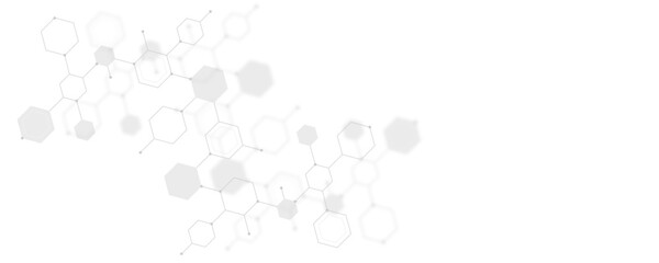 Futuristic molecule structure abstract hexagonal network background design for technology and medical science.