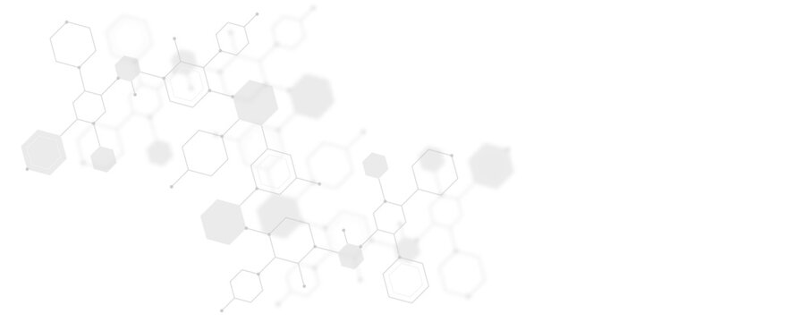 Futuristic molecule structure abstract hexagonal network background design for technology and medical science.