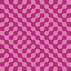 Abstract checkered pattern background with optical illusion in pink.