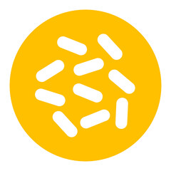 yellow silhouette bacteria icon