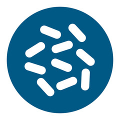 blue silhouette bacteria icon