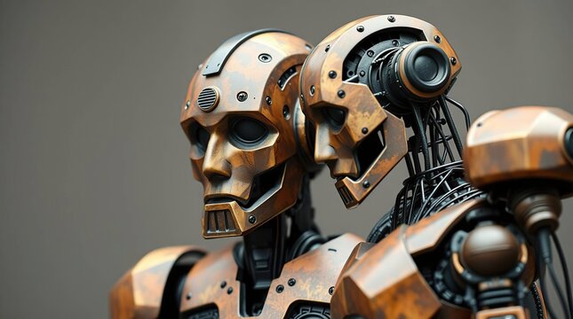 Bronze robotics with antique finishes