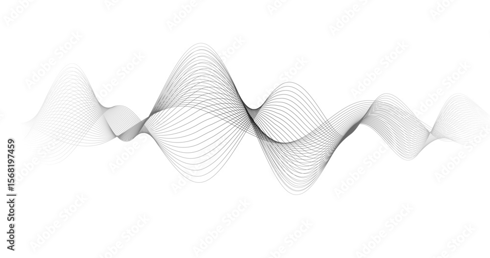Aufkleber audio waves telecommunication concept digital frequency track equalizer stylized lines on empty back