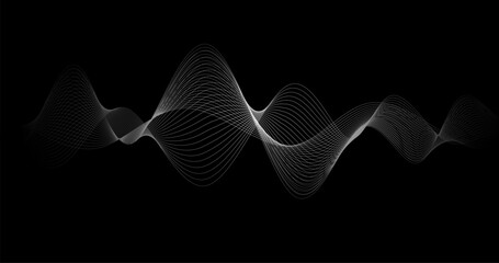 Scientific Abstract background Sound waves Vector illustration communication technology style