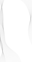 Abstract background with monochrome wave lines At the Edge of  vertical white background Illustration