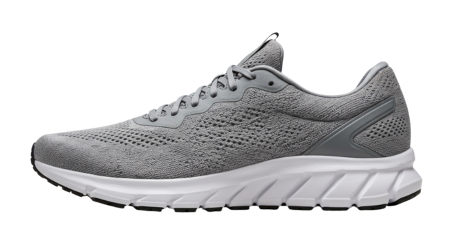 Modern Gray Running Shoe Isolated.