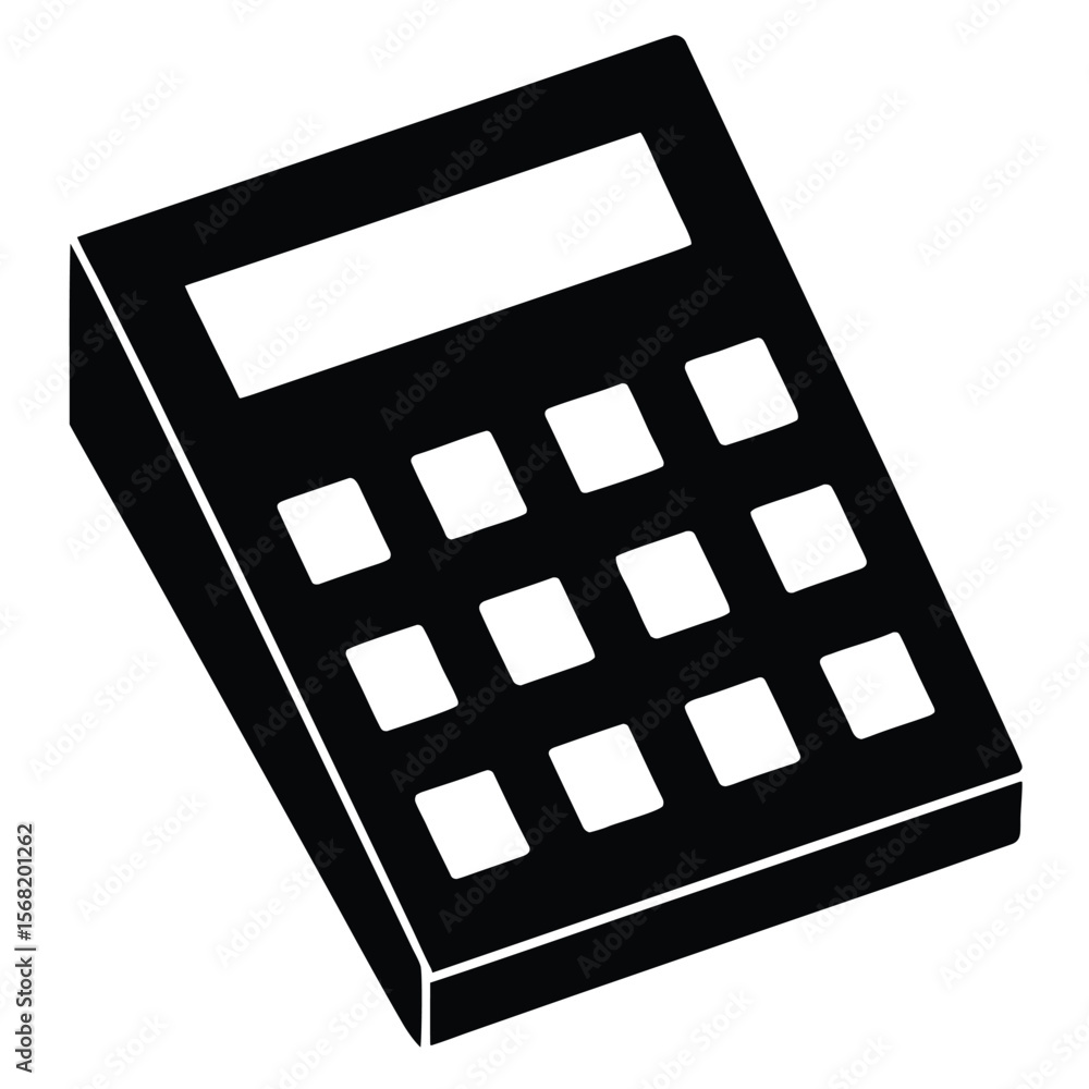 Aufkleber simple black silhouette of a calculator with a display and keypad