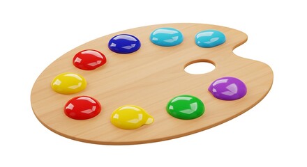 wooden palette with paints