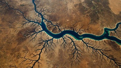 Satellite View of Extreme Drought Landscape