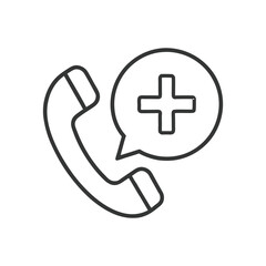 Fototapeta premium medical symbol on a white background, Emergency Medical Call Icon, Phone-Based Healthcare Support