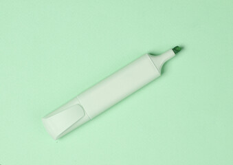 Marker or colored felt-tip pen on a pastel background. Top view. Creative layout