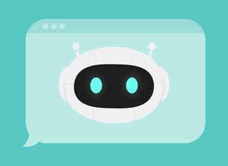 Engaging AI Chatbot Design for Customer Service Communication in a Digital Environment Featuring a Speech Bubble and Futuristic Aesthetic