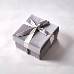Luxury Gift Box on Velvet Fabric Minimalist Gray and White Design 