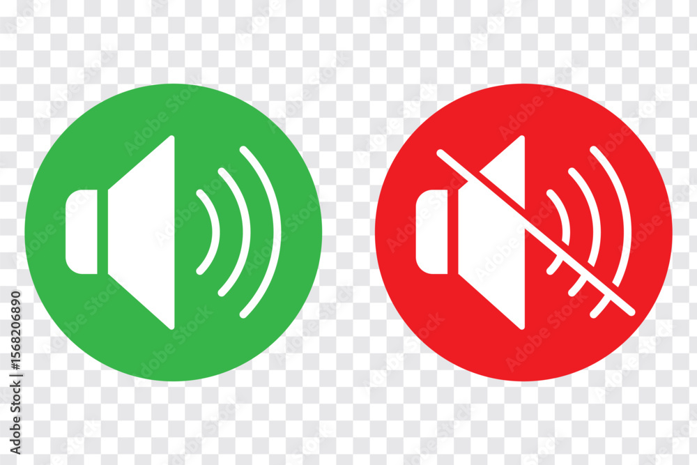 Poster set of a sound on and off icon vector. speaker icon vector. sound volume mute. loudspeaker icon vect