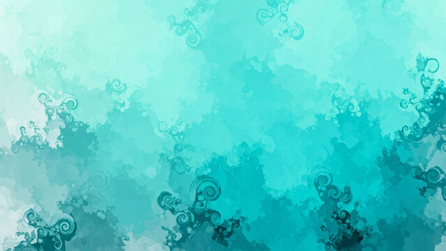 Abstract and textured pale aqua to ocean turquoise gradient background