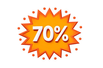 Fototapeta premium 70% off orange starburst discount labelisolated