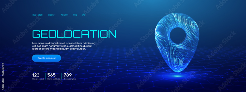 Poster 3d pin map icon for gps technology. neon light glow for digital navigation. futuristic ai route mark