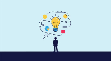 Obraz premium Innovative Thinking And Creative Idea Generation Process For Problem Solving And Business Solutions