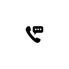 Talking by phone auricular icon flat vector design.