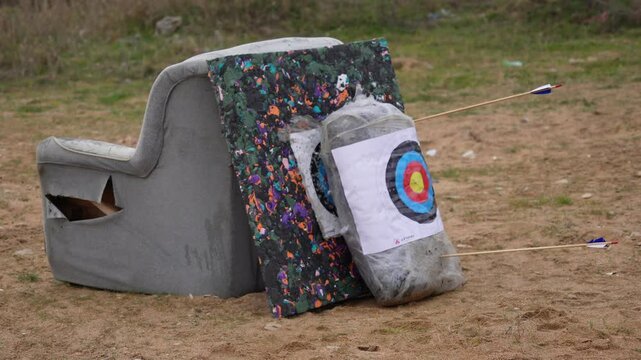 arrows from a bow hit the target