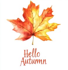 Watercolor autumn leaf (1)