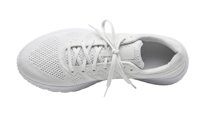 White Athletic Sneaker Top View 1.
