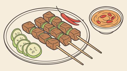 indonesian sate with peanut