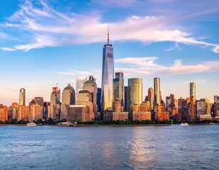 Obraz premium Panoramic New York City skyline at sunset