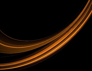 Abstract flowing gold lines on black