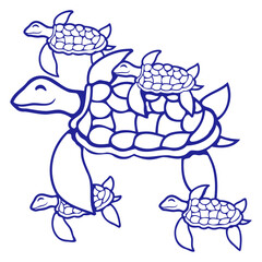 5 water turtles children mom mother father dad fun