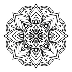 Elegant mandala with intricate petal patterns showcases geometric art and spiritual symbolism