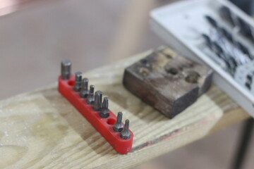 A carpenter's tools in his woodshop