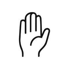 Stop Hand Icon: Halt, Caution, Warning