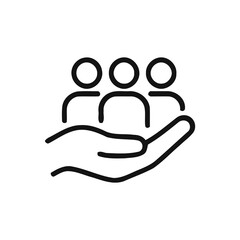 People in Hand Icon: Care, Support, Community