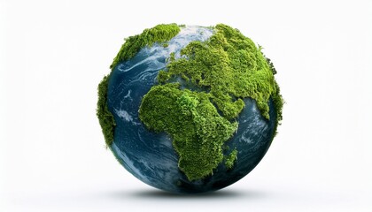 earth covered in greenery isolated background