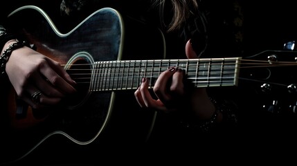 Fototapeta premium Passionate Acoustic Guitar Performance