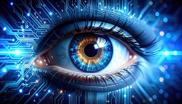 Human eye with circuit board design