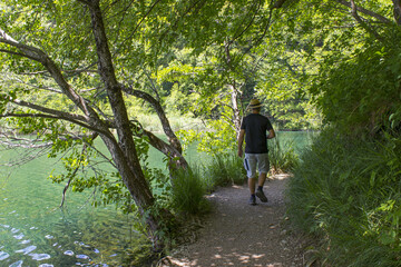 tourist in Plitvice National Park, Croatia