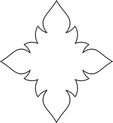 Traditional Thai art line motif vector isolated on white background