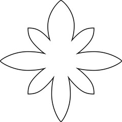 Traditional Thai art line motif vector isolated on white background