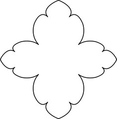 Traditional Thai art line motif vector isolated on white background